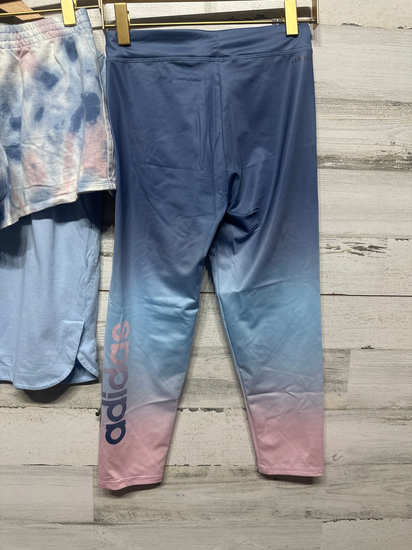 Size 10/12 Medium Adidas Pink and Blue Outfit Set (3 Pieces) - Play Condition*