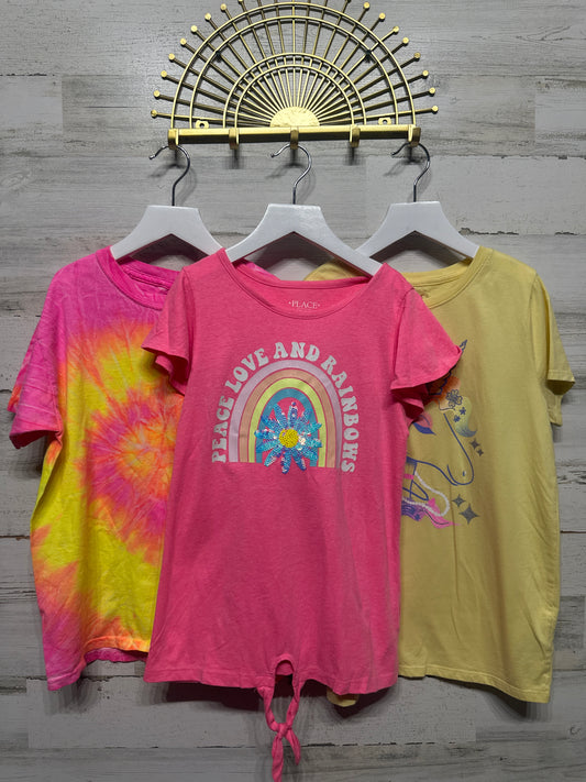 Size 10/12 Large / Short Sleeve Bright Colored Shirt Lot (3 Pieces)  - Very Good Used Condition