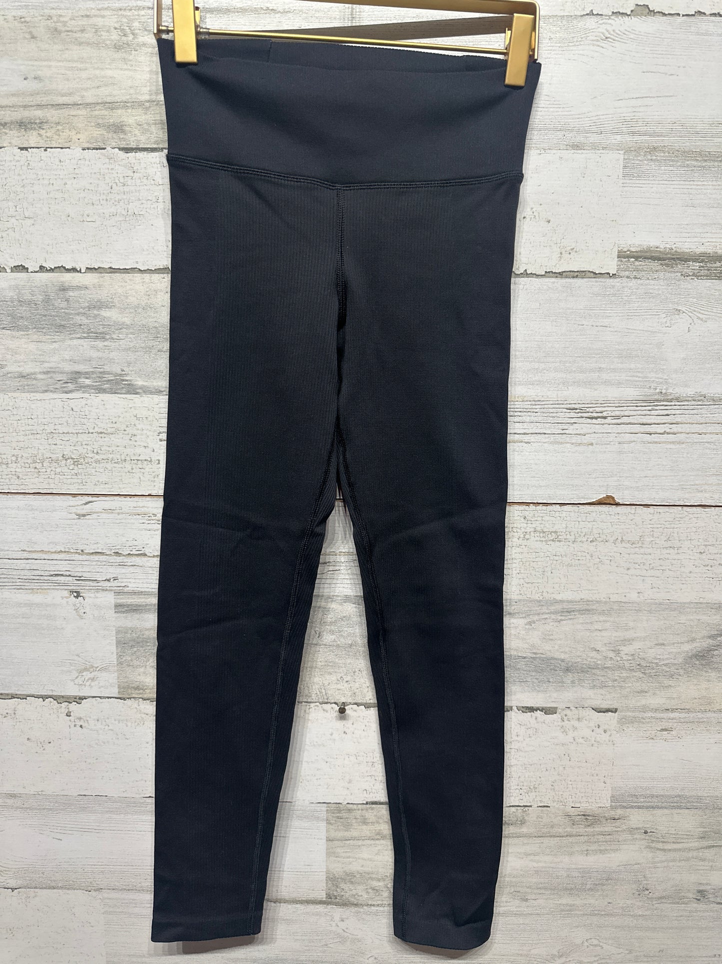 Girls Size 12 (Large) Athleta Girl Black Ribbed Compression Leggings - Very Good Used Condition