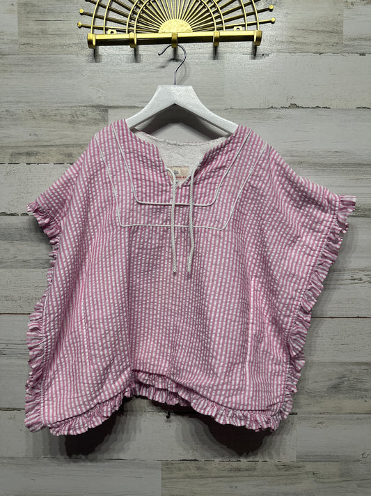 Size 6 Smockingbird Terry Lined Seersucker Poncho - Good Used Condition*