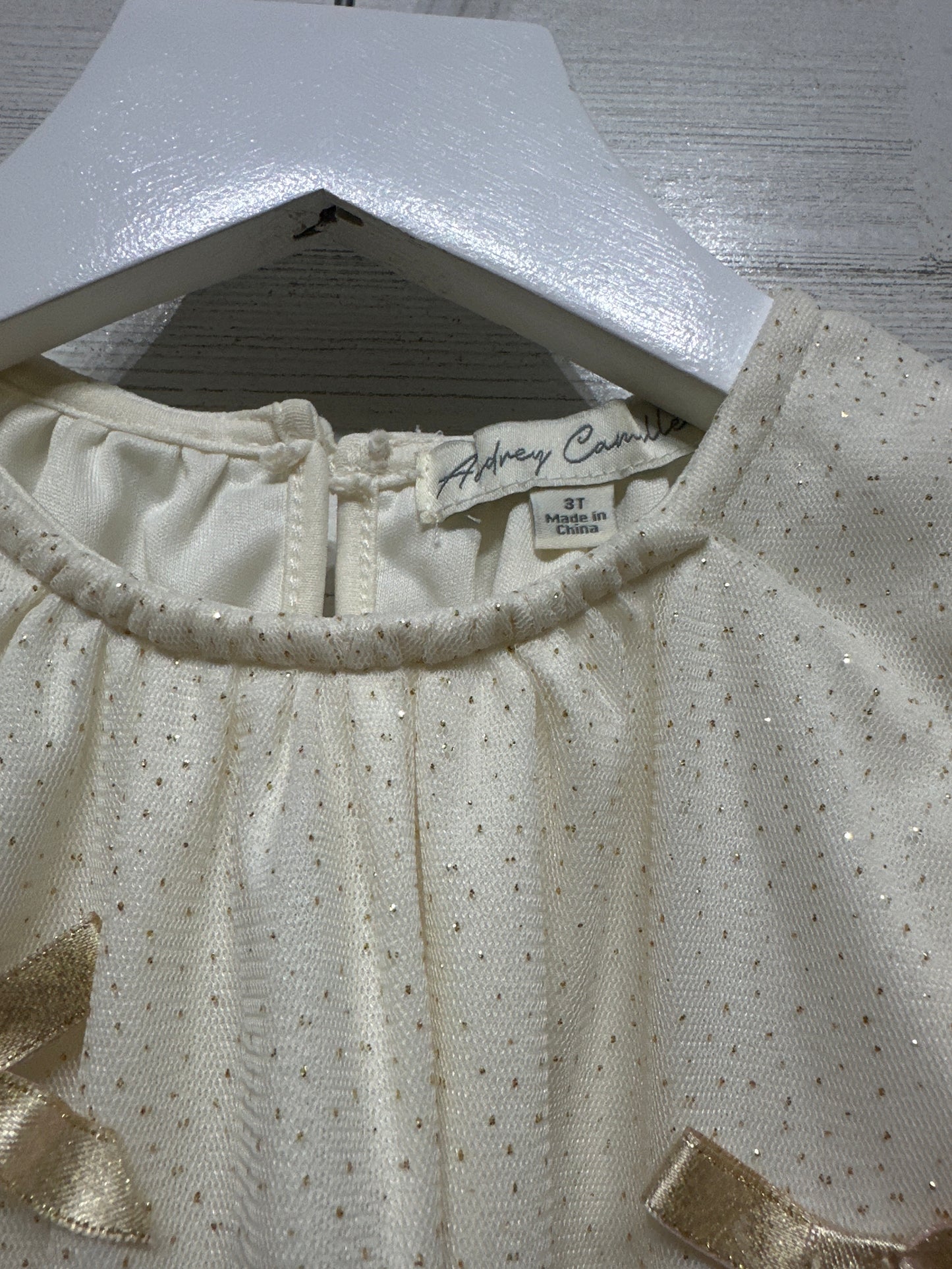 Girls Size 3t Audrey Camille Sparkly Bow Dress - Very Good Used Condition