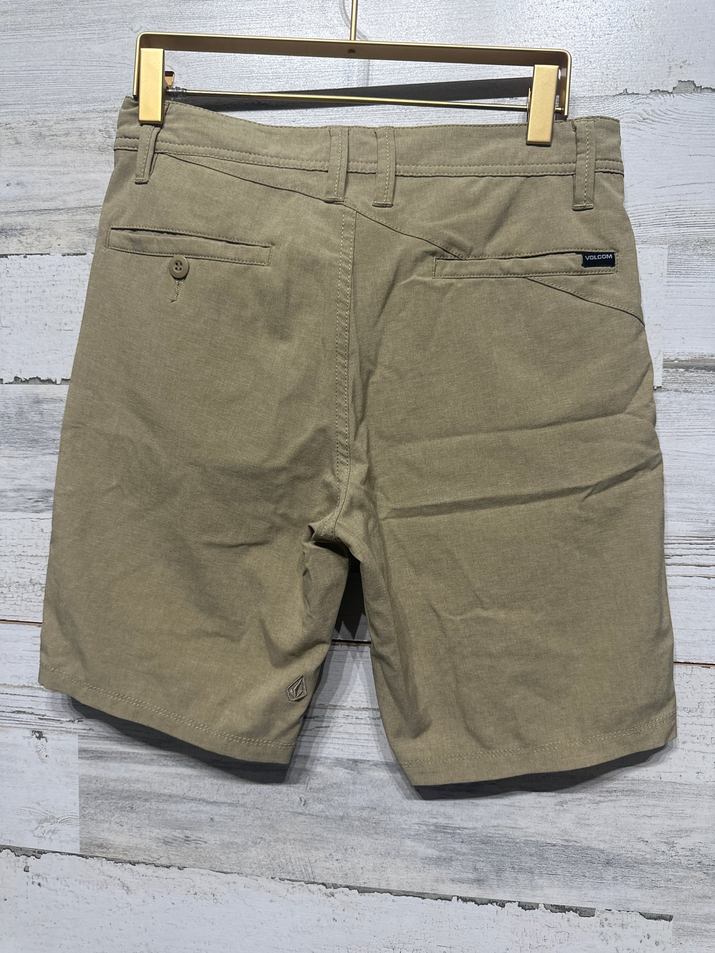 Boys Size 14 (27”) Volcom Drifit Khaki Shorts - Good Used Condition