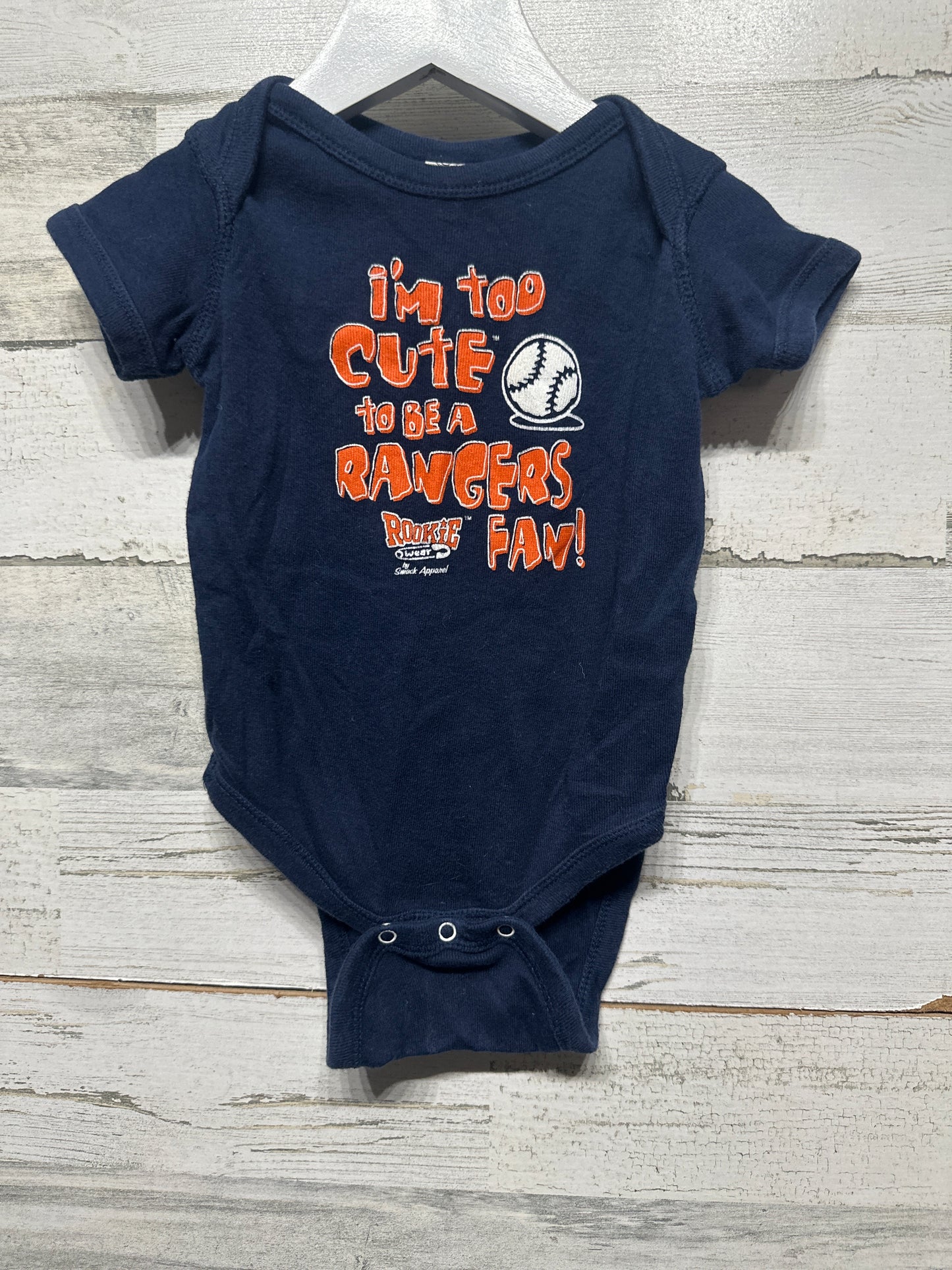 Boys Size 12m Too Cute To Be A Ranger’s Fan Bodysuit - Good Used Condition