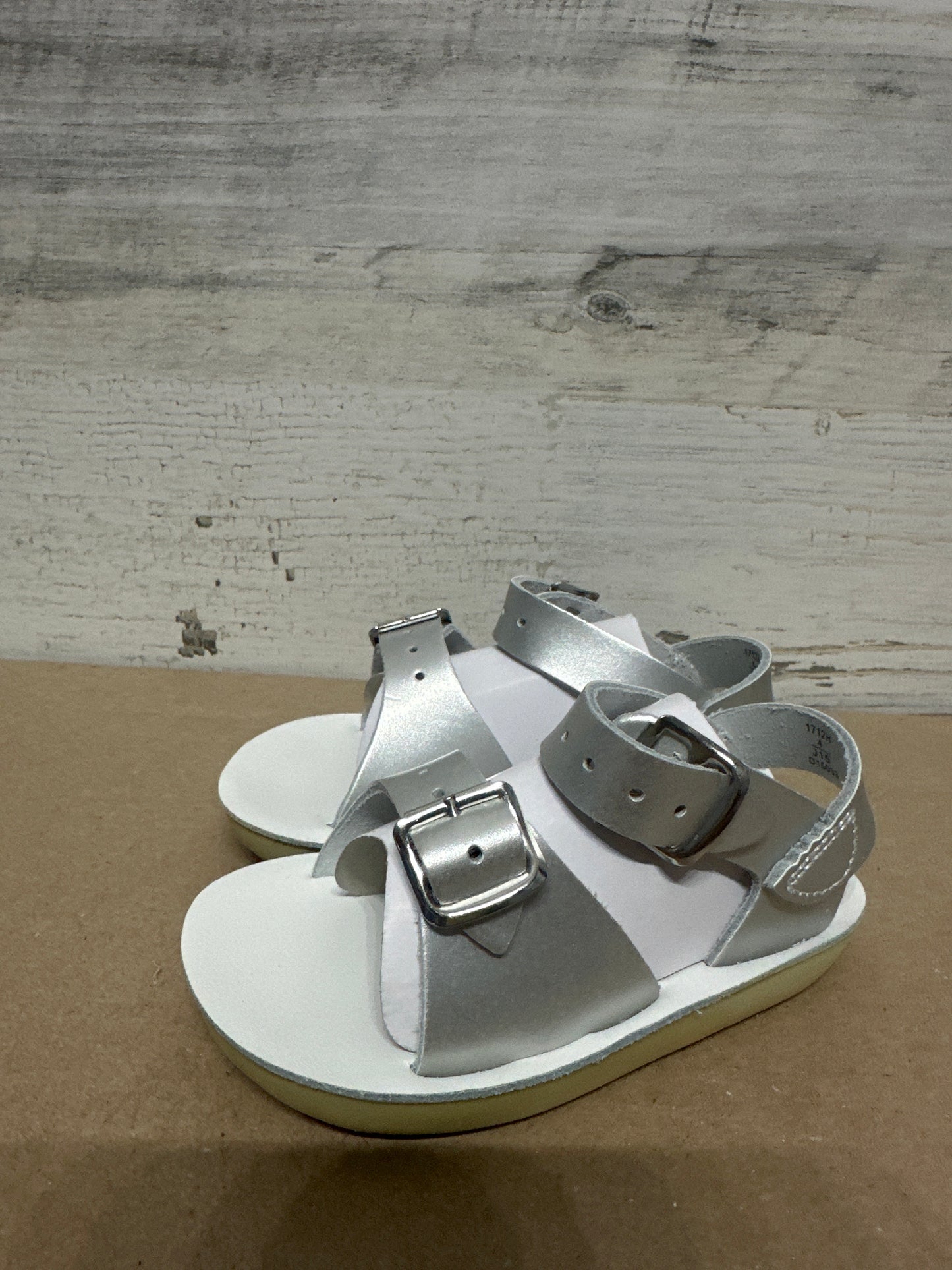 Girls Size 4 Toddler Sun San Silver Surfer Sandals - New Without Box