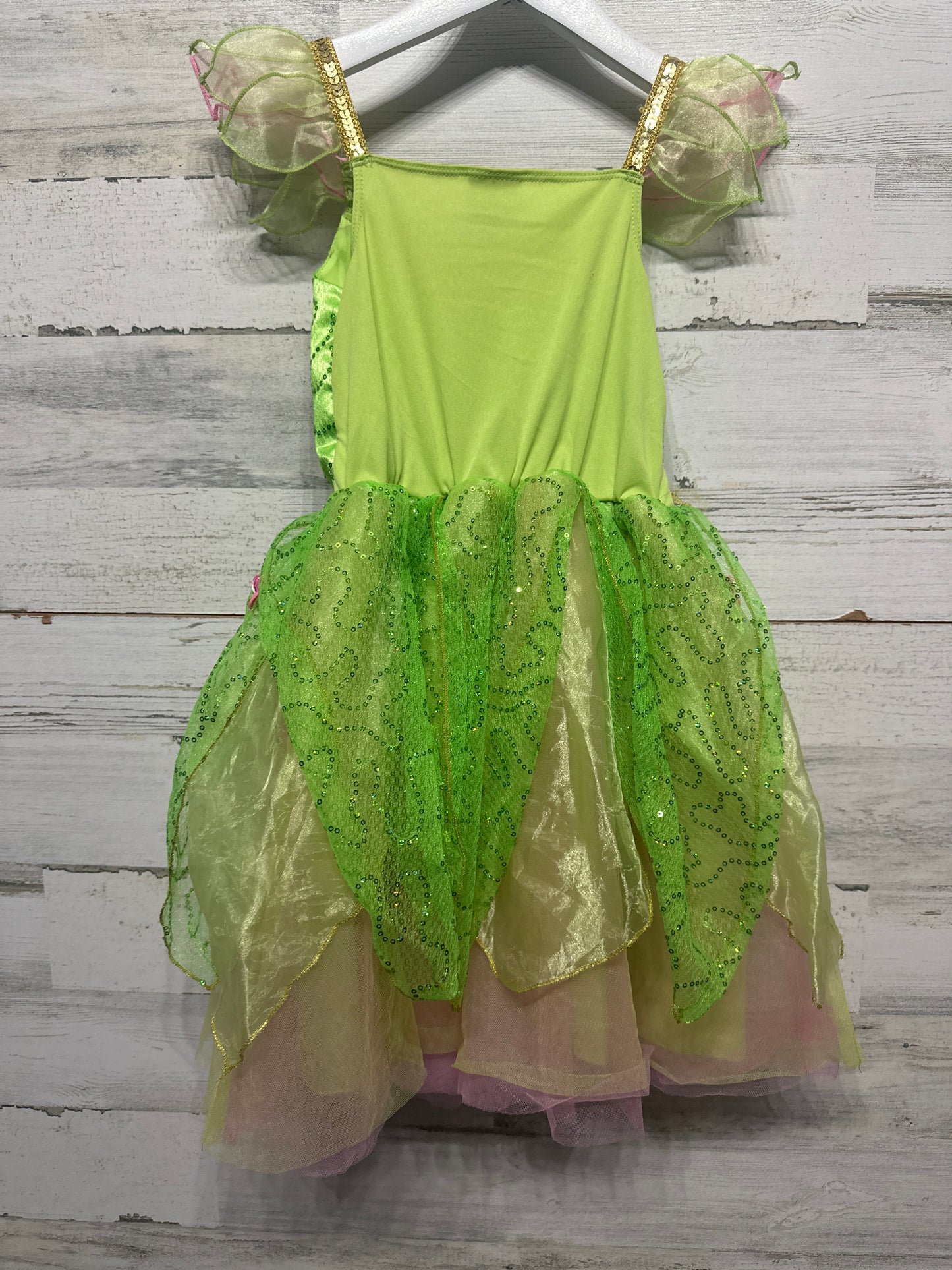 Girls Size 5-6 Years Disney Tinkerbell Dress - Very Good Used Condition