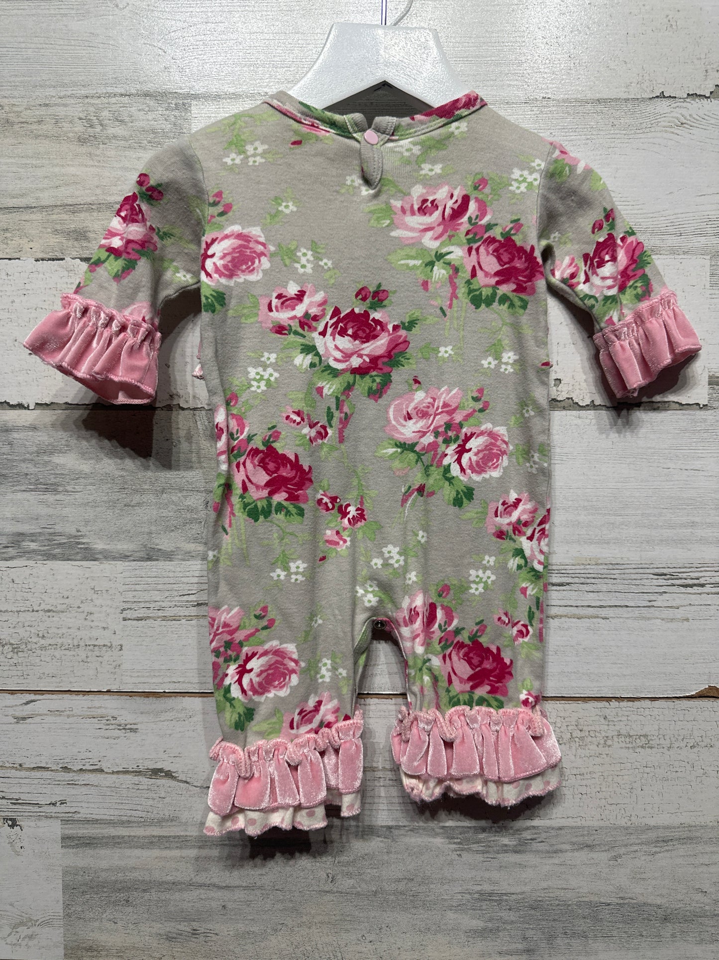 Size 3-6m Haute Baby Floral Ruffle Romper - Good Used Condition