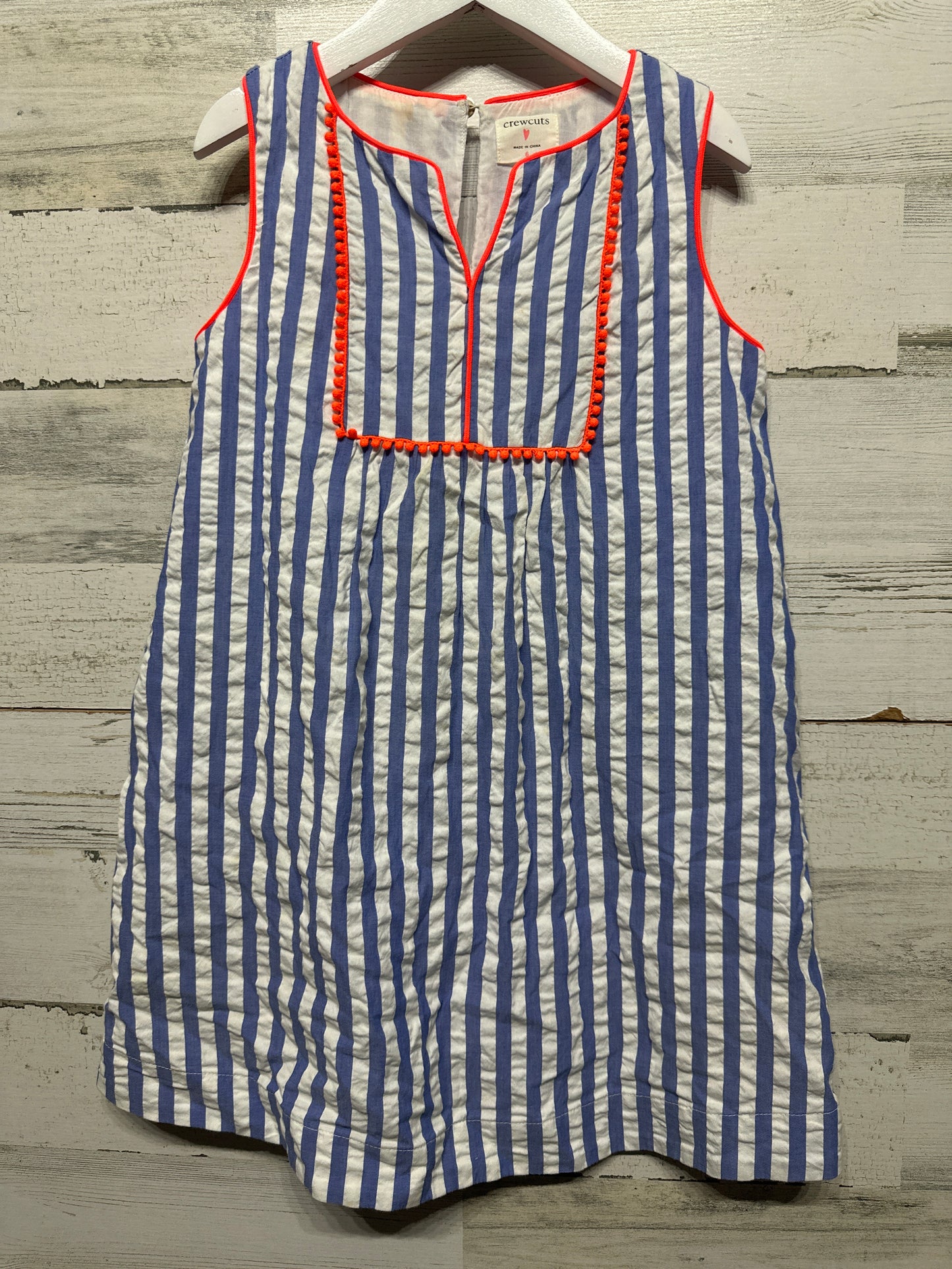 Girls Size 6 Crewcuts Striped Seersucker Dress - Play Condition*