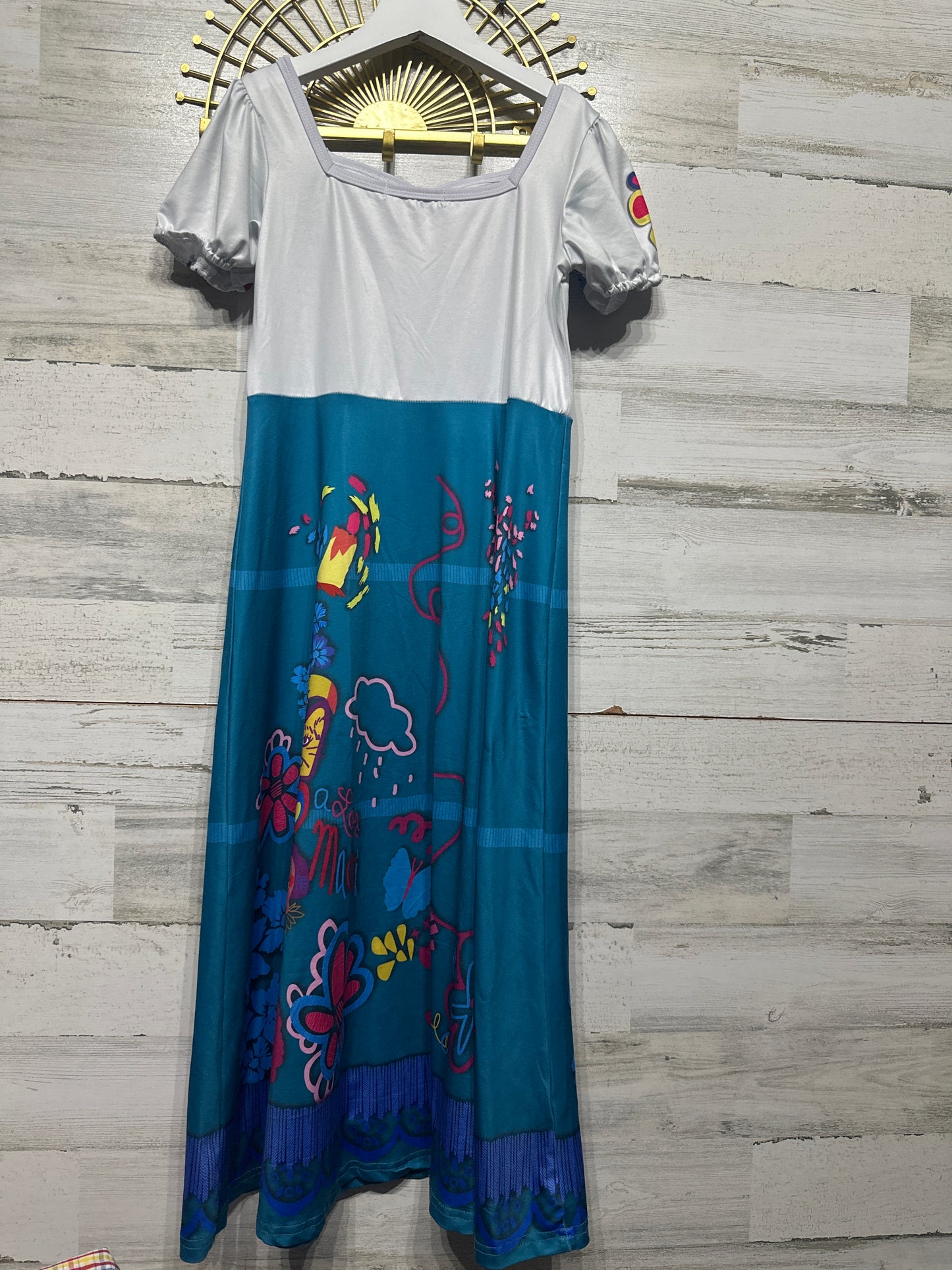 Girls Size 6-7 (130) Encanto/Mirabel Dress - Good Used Condition