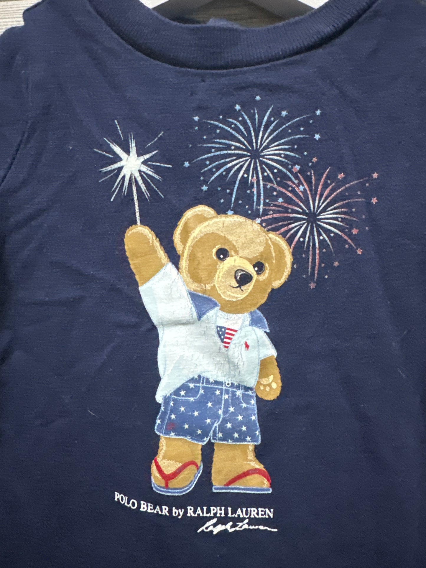 Boys Size Newborn Ralph Lauren Polo Bear Romper - Good Used Condition