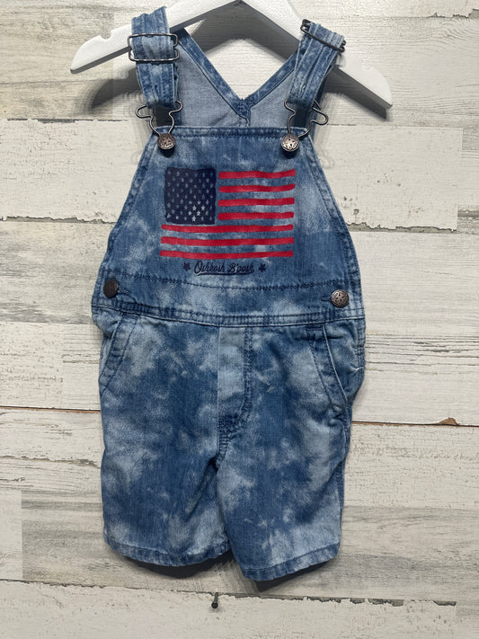 Size 2t Osh Kosh Flag Overalls - Very Good Used Condition
