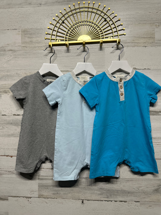 Boys 18-24m Sawyer & Finn Henley Romper Lot (3 Pieces) - Very Good Used Condition