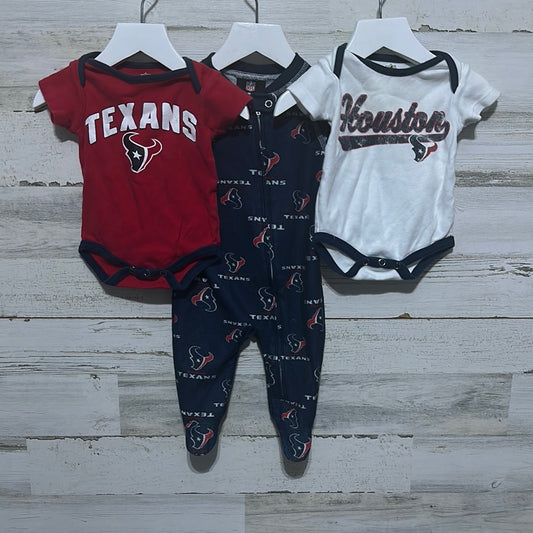 Boys Size 0-3m Texans lot (3 pieces) - good used condition