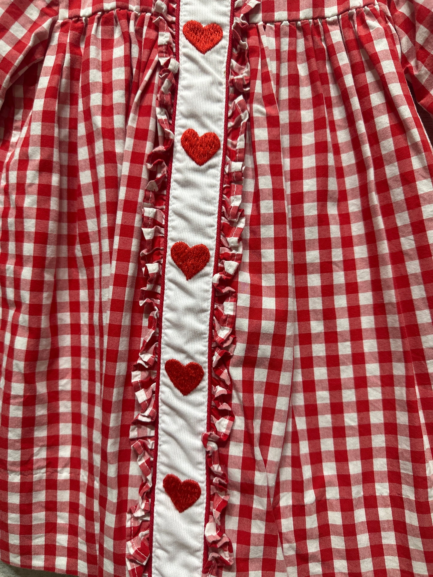 Girls Size 18m Smocked Threads By Cecil and Lou Heart Dress - Very Good Used Condition