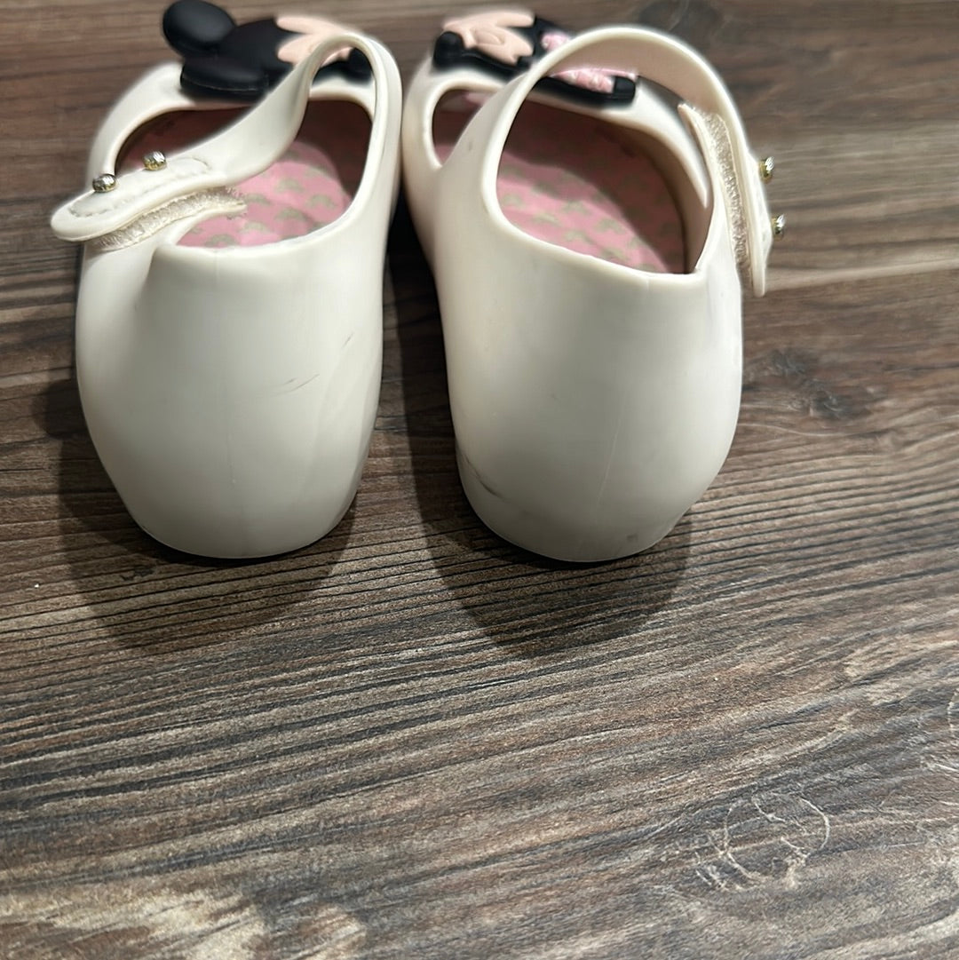 Girls Preowned Size 10 (Toddler) Mini Melissa Minnie and Mickey Shoes - Good Used Condition
