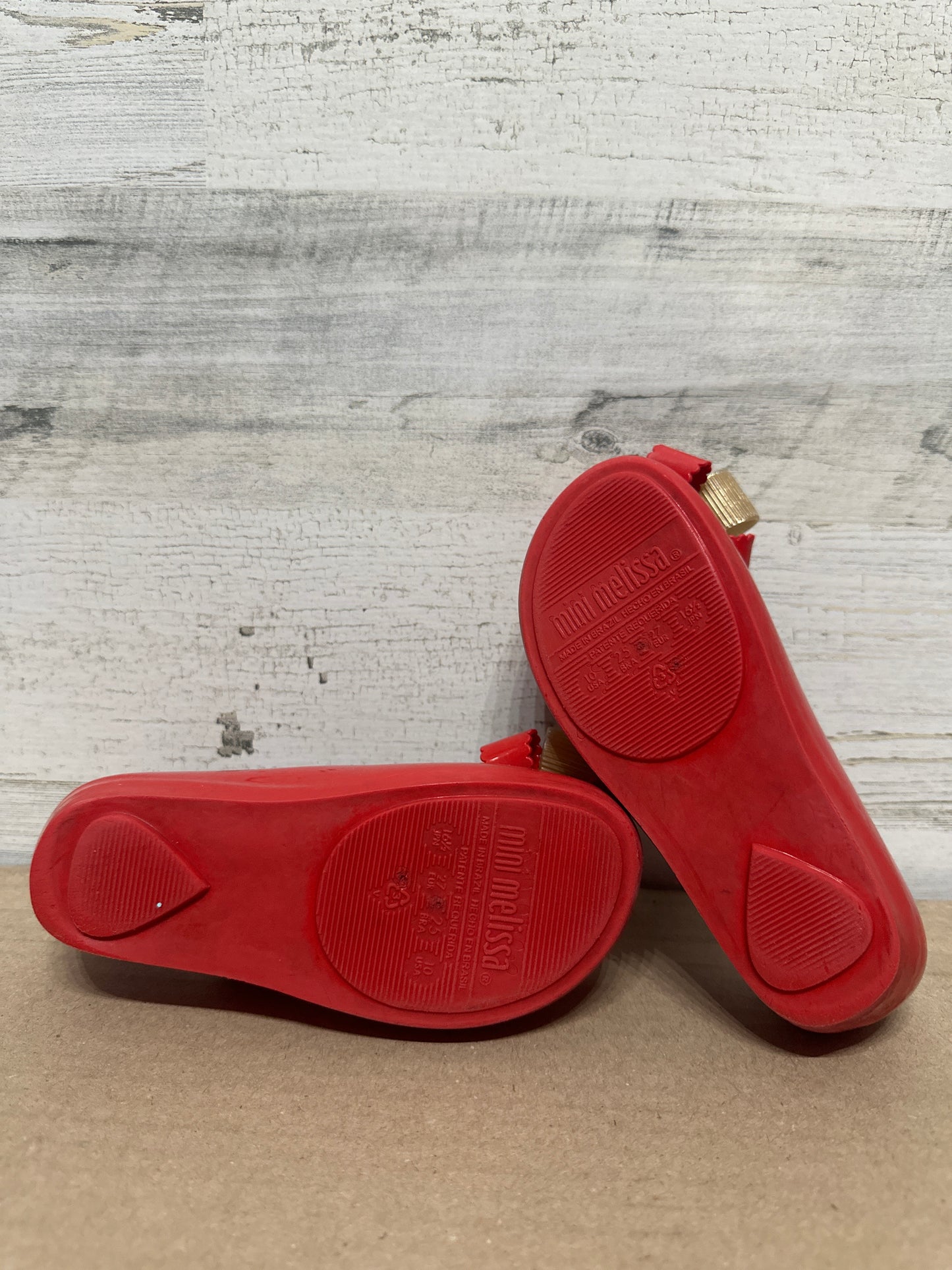 Size 10 Toddler Mini Melissa Red Bow Shoes - Good Used Condition*