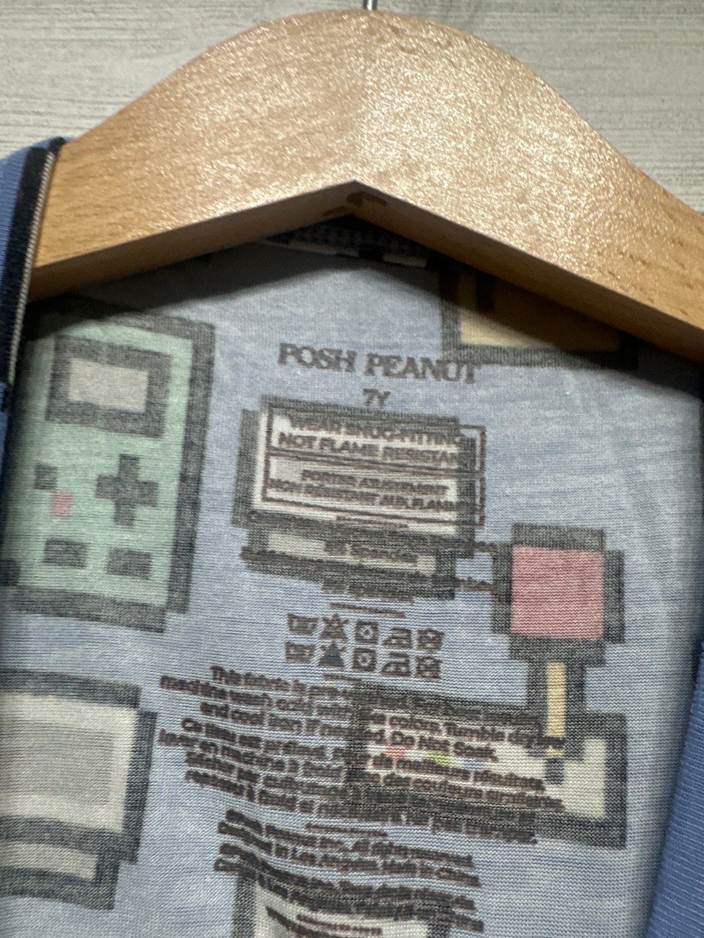 Boys Size 7 Posh Peanut Bamboo Video Game Shorts Pajama Set - Very Good Used Condition