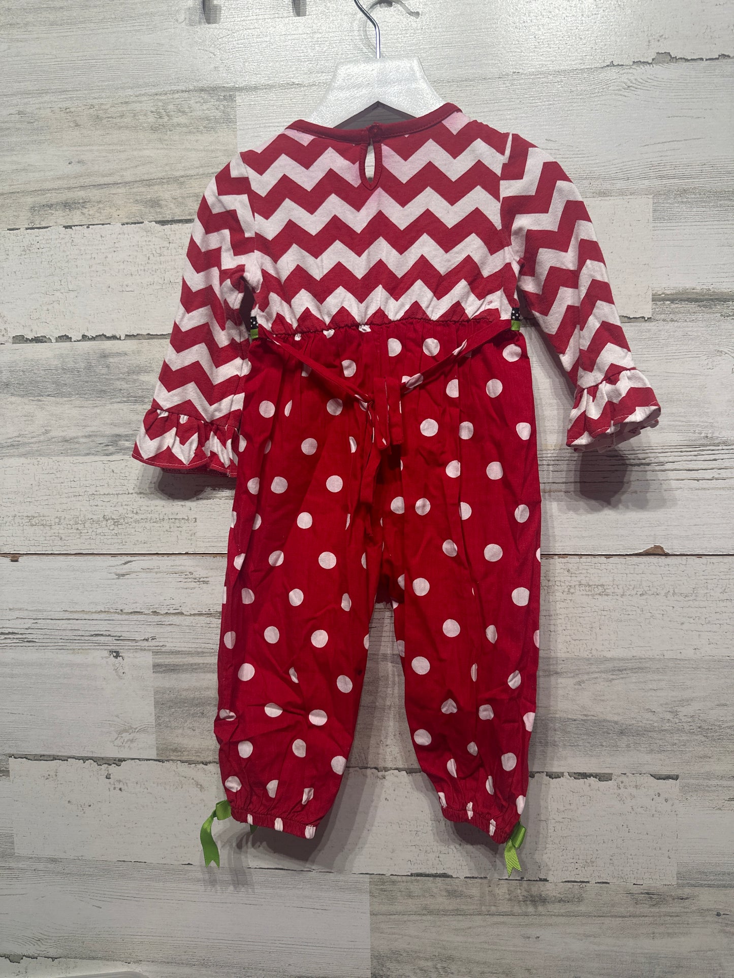 Girls Size 18m Rare Editions Red and White Romper - Play Condition**