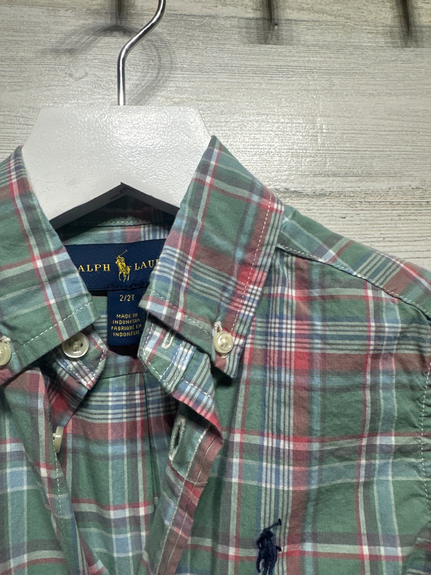 Size 2/2t Ralph Lauren / Janie and Jack Plaid Button Up Shirts - Very Good Used Condition