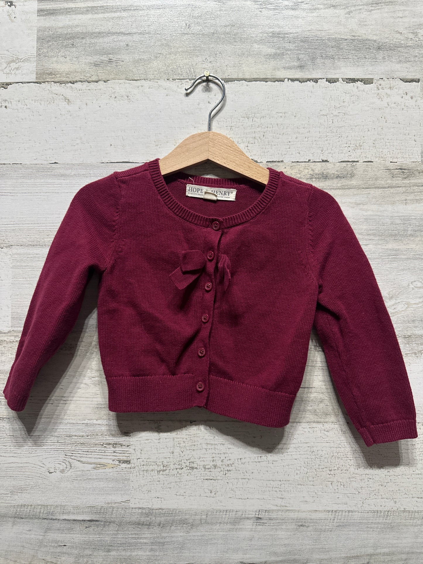 Girls Size 18-24m Hope & Henry Organic Cotton Cardigan - Very Good Used Condition