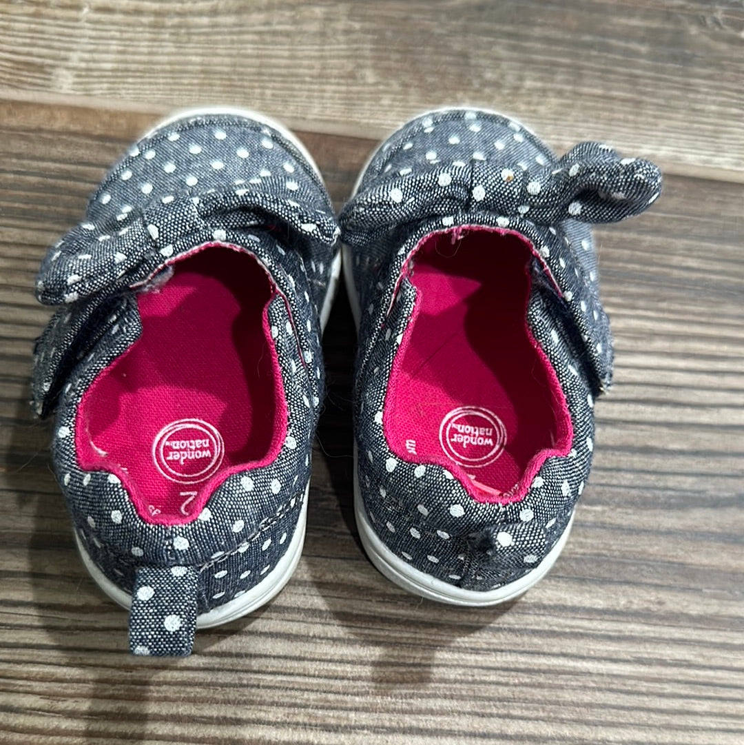 Girls Size 2 (Infant) Wonder Nation Polka Dot Shoes - Good Used Condition