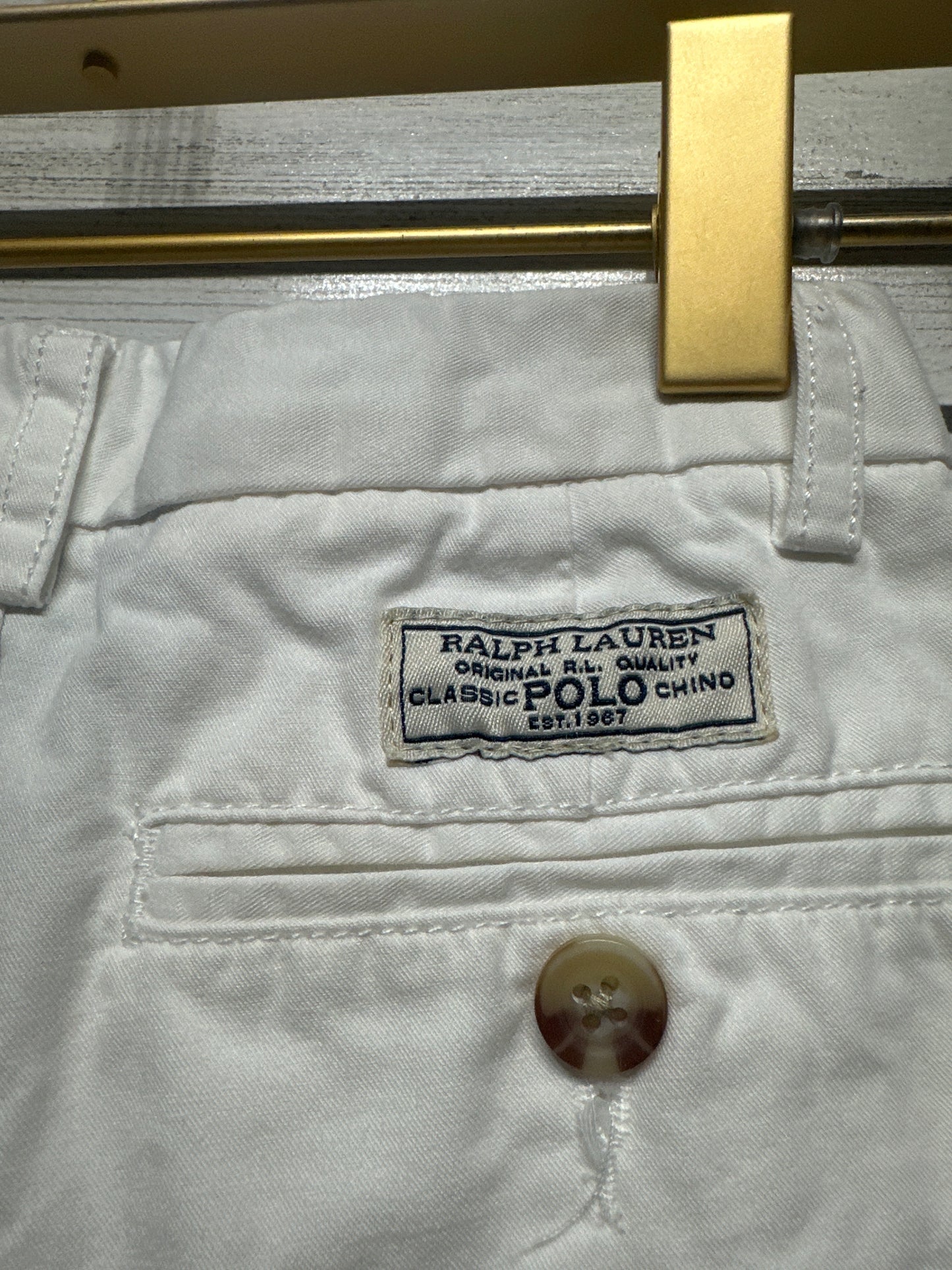 Boys Size 5 Polo Ralph Lauren White Shorts with Adjustable Waist - Play Condition*