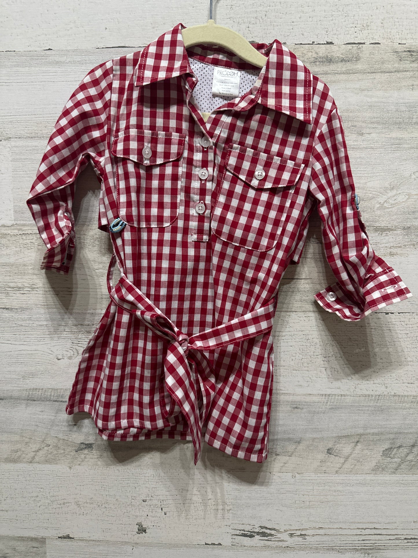 Girls Size 12m Prodoh Plaid Fishing Dress - Play Condition*
