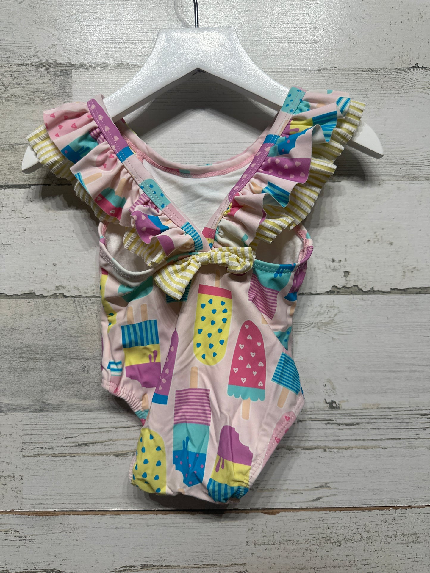 Girls Size 6-12m Ruffle Butts Popsicle Swimsuit - Good Used Condition