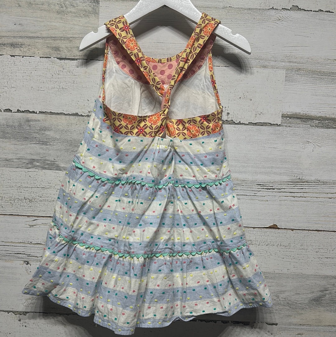Girls Size 4 Matilda Jane Striped Dot Dress - Very Good Used Condition