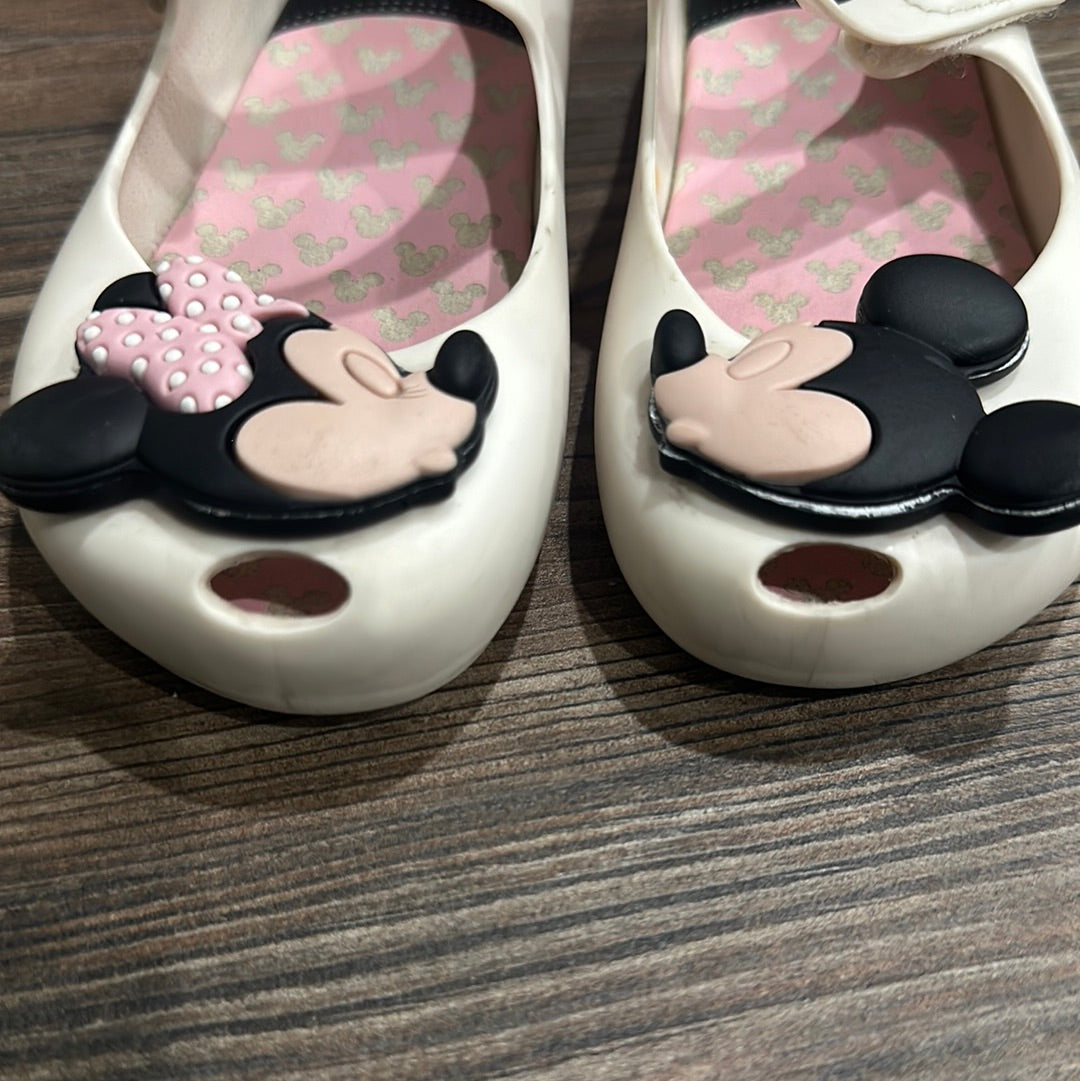 Girls Preowned Size 10 (Toddler) Mini Melissa Minnie and Mickey Shoes - Good Used Condition