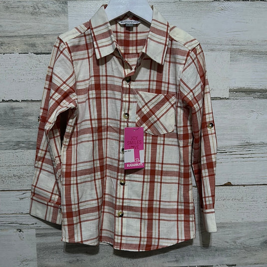 Boys Size 5 Rugged Butts plaid button up shirt - new with tags