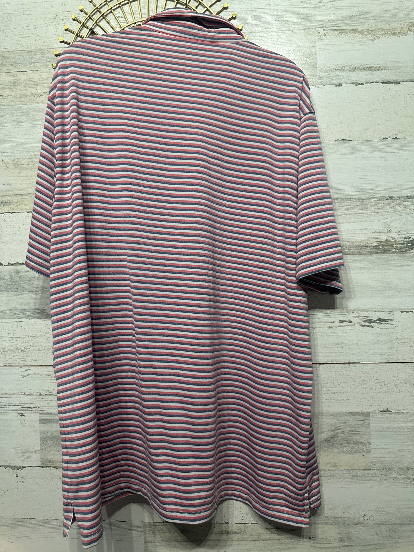 Men’s Size 2XL Matte Grey Striped Drifit Polo Shirt - Good Used Condition