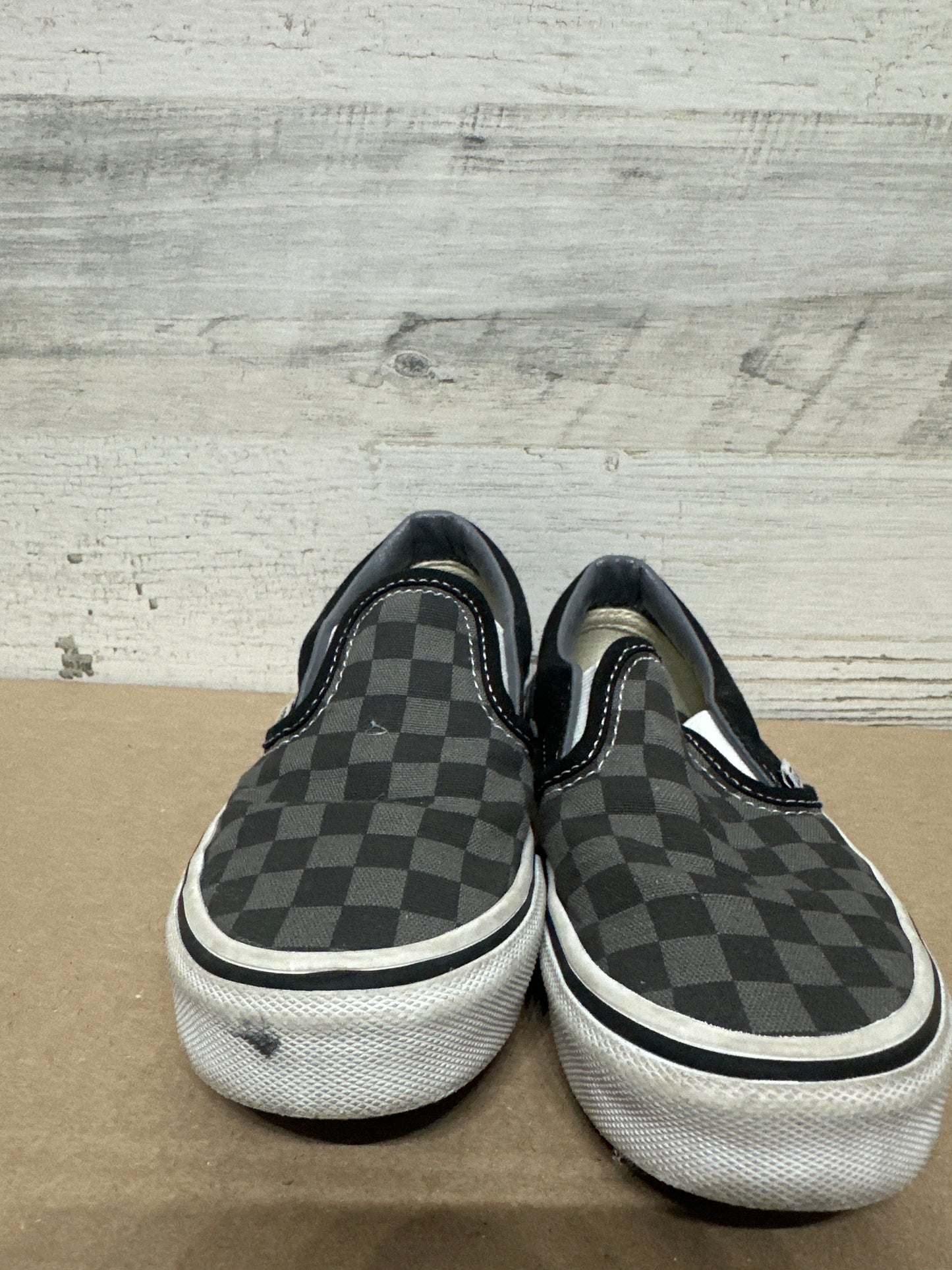 Boys Size 12.5 Kids Vans Checkered Slip On Shoes - Good Used Condition