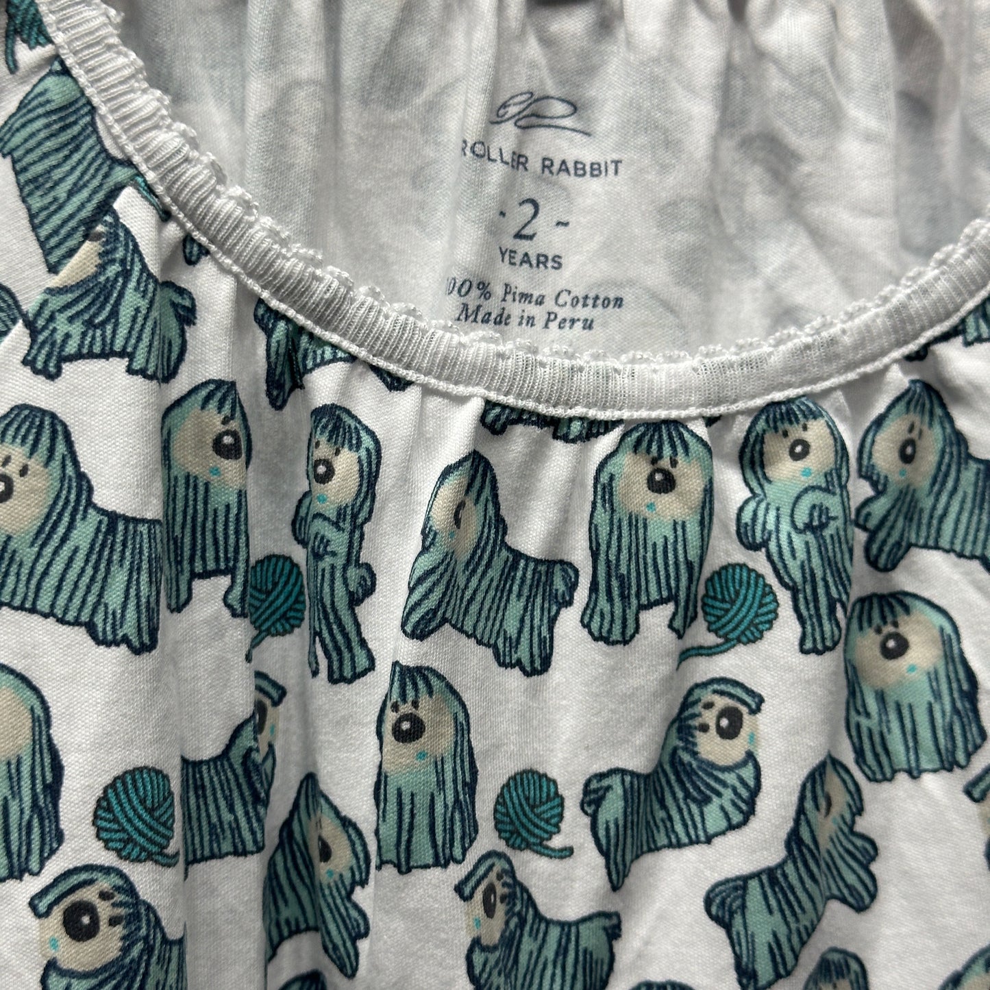 Girls Size 2 Roller Rabbit Shaggy Dog Pima Cotton Dress - Good Used Condition