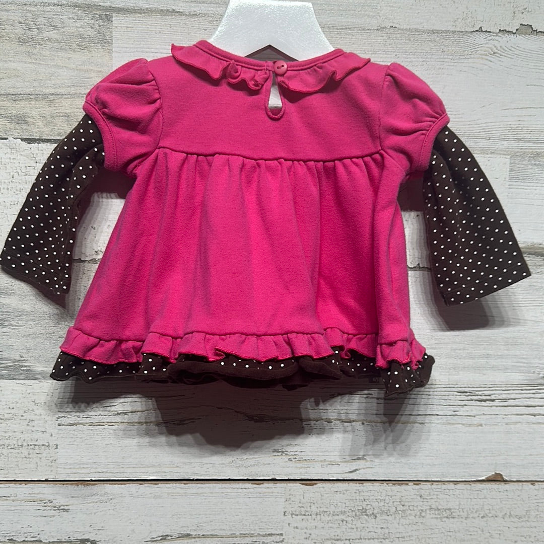 Girls Size 3m Rare Editions Cupcake Applique Dress - Good Used Condition