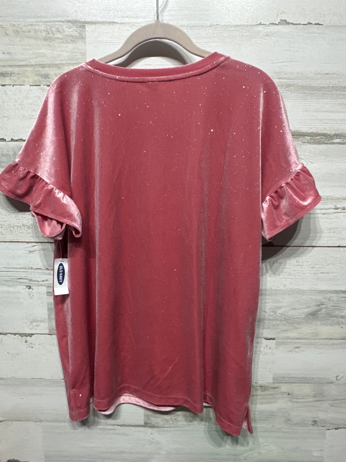 Women's Preowned Size Large Old Navy Velvet Pink Sparkly Shirt - New With Tags