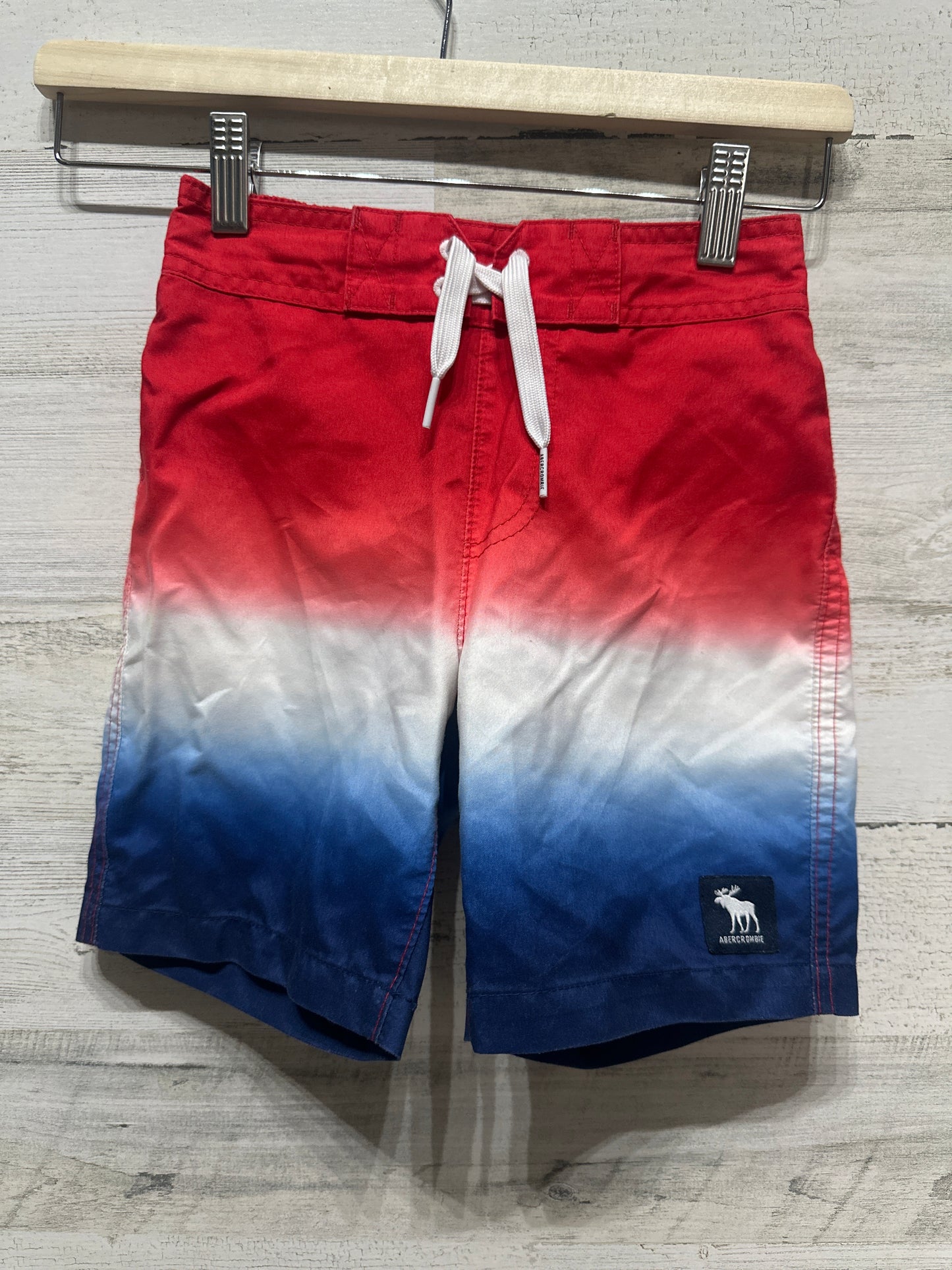 Boys Size 5/6 Abercrombie Kids Red White and Blue Swim Trunks - Good Used Condition