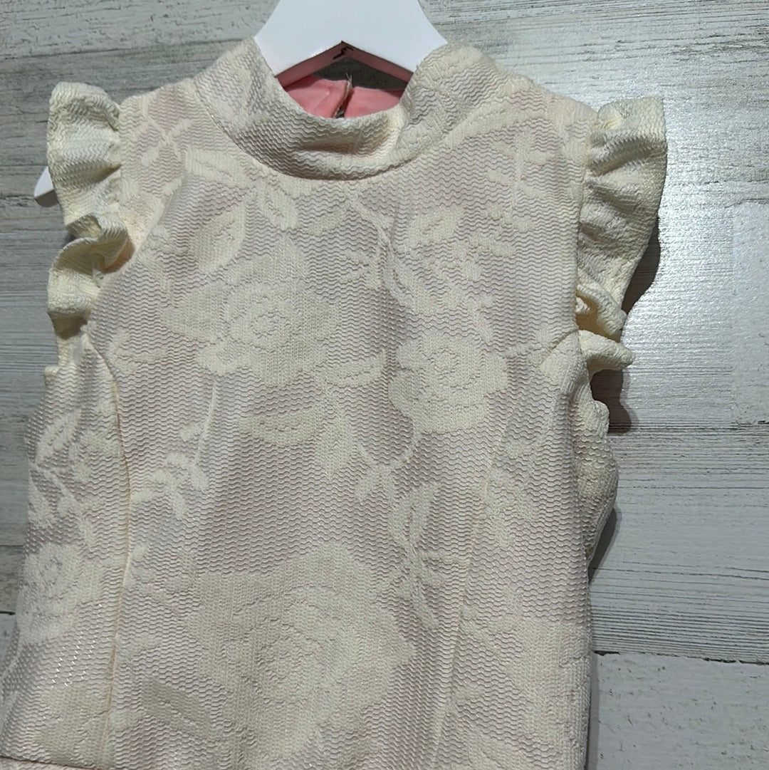 Girls Size 10 Ava and Yelly - peach/cream lace dress - good used condition