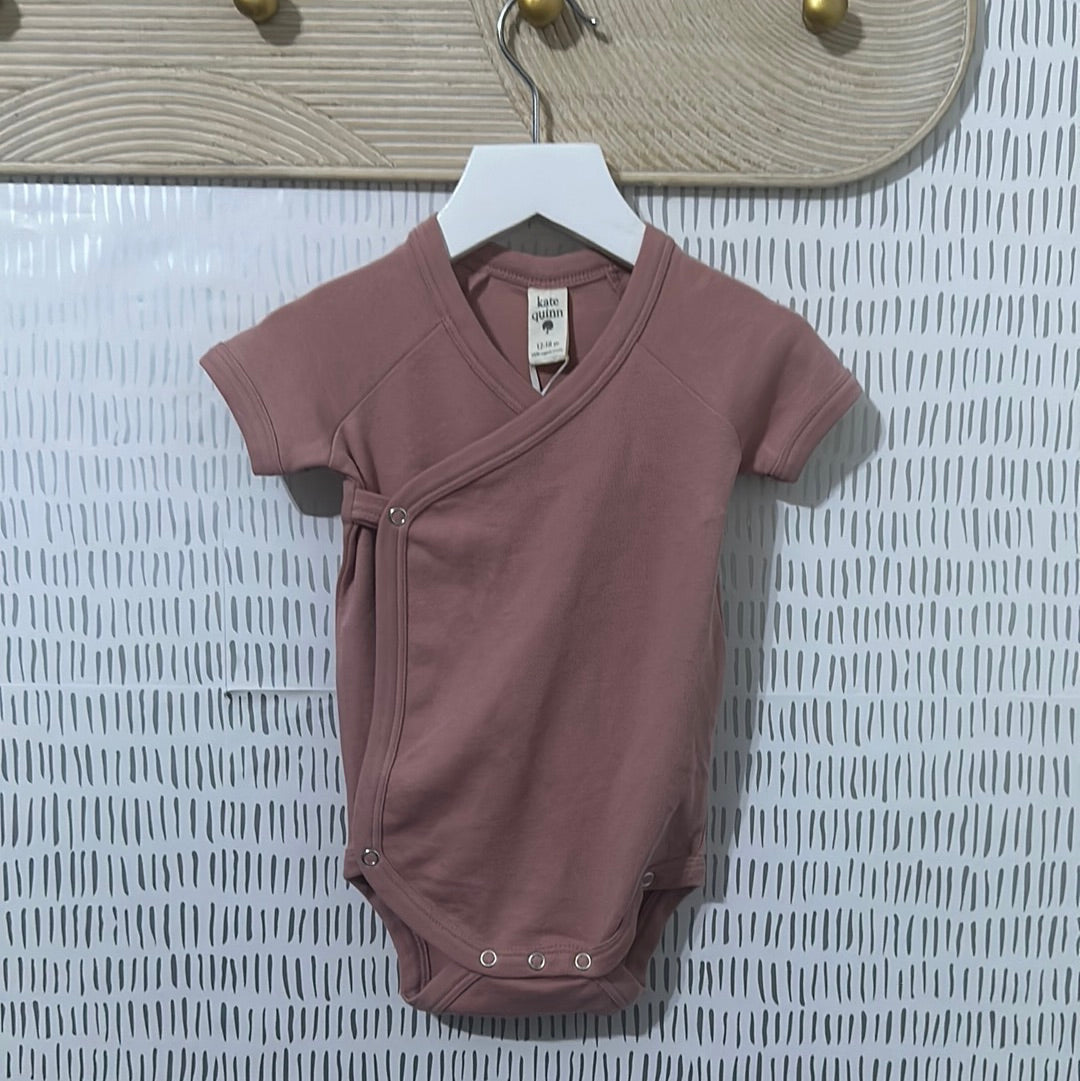 Girls Size 12-18m Kate Quinn Organic Cotton Solid Onesie - New With Tags