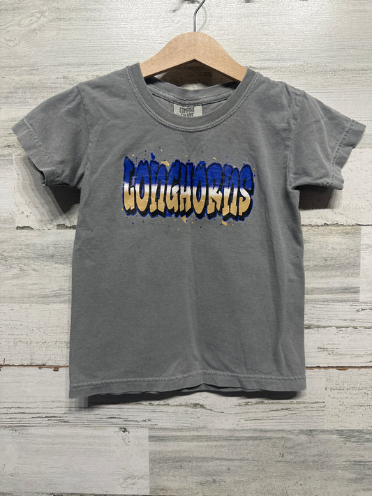 Size XXS (Fits like 4t) Youth Comfort Colors Longhorn T-Shirt - Good Used Condition