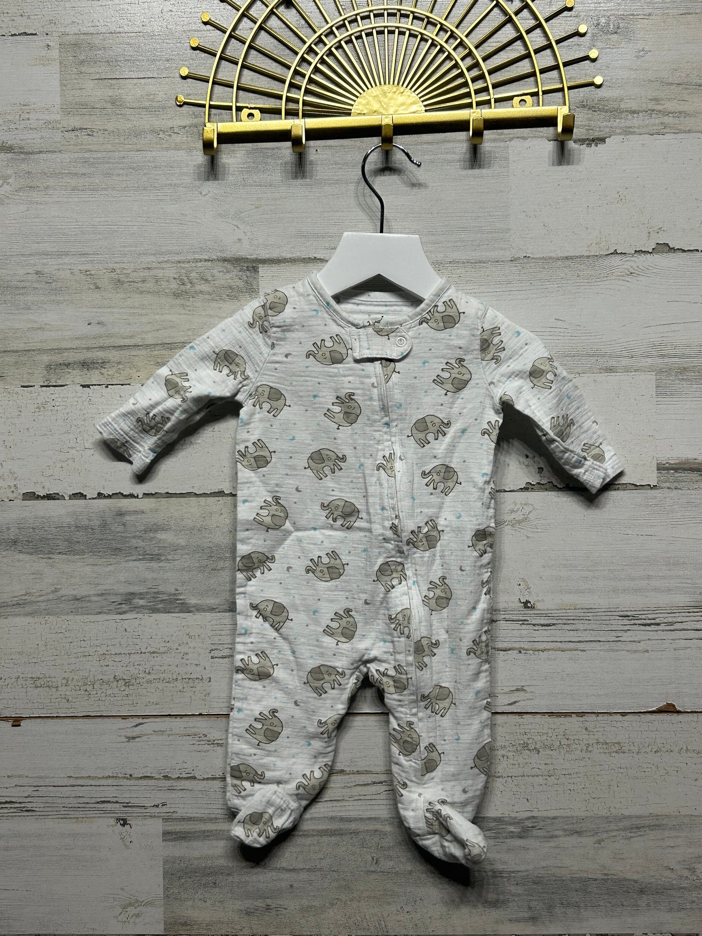 Boys Size 0-3m Aden Elephant Footie - Good Used Condition