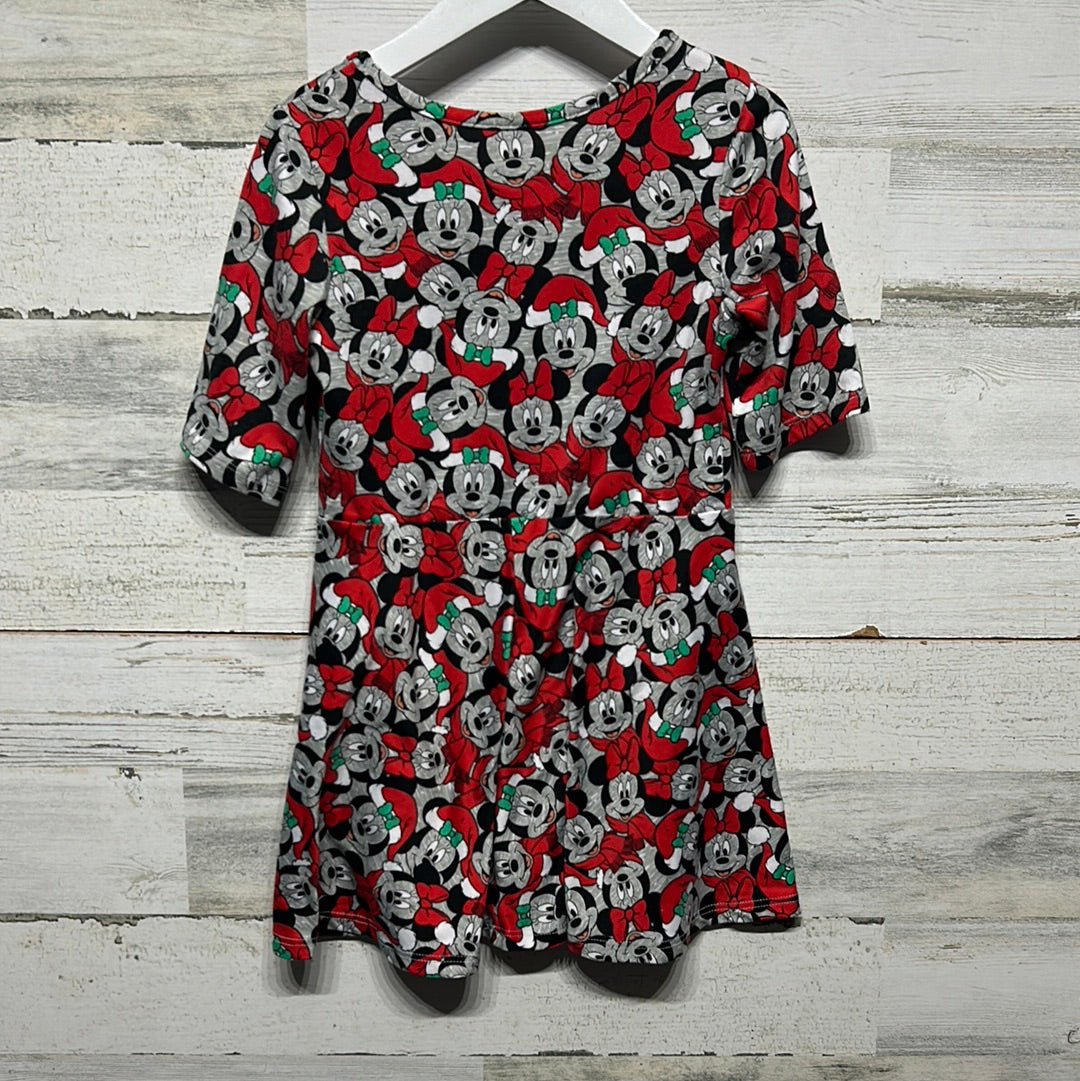 Girls Size 4-5 (XS) Minnie Mouse Holiday Dress - Good Used Condition