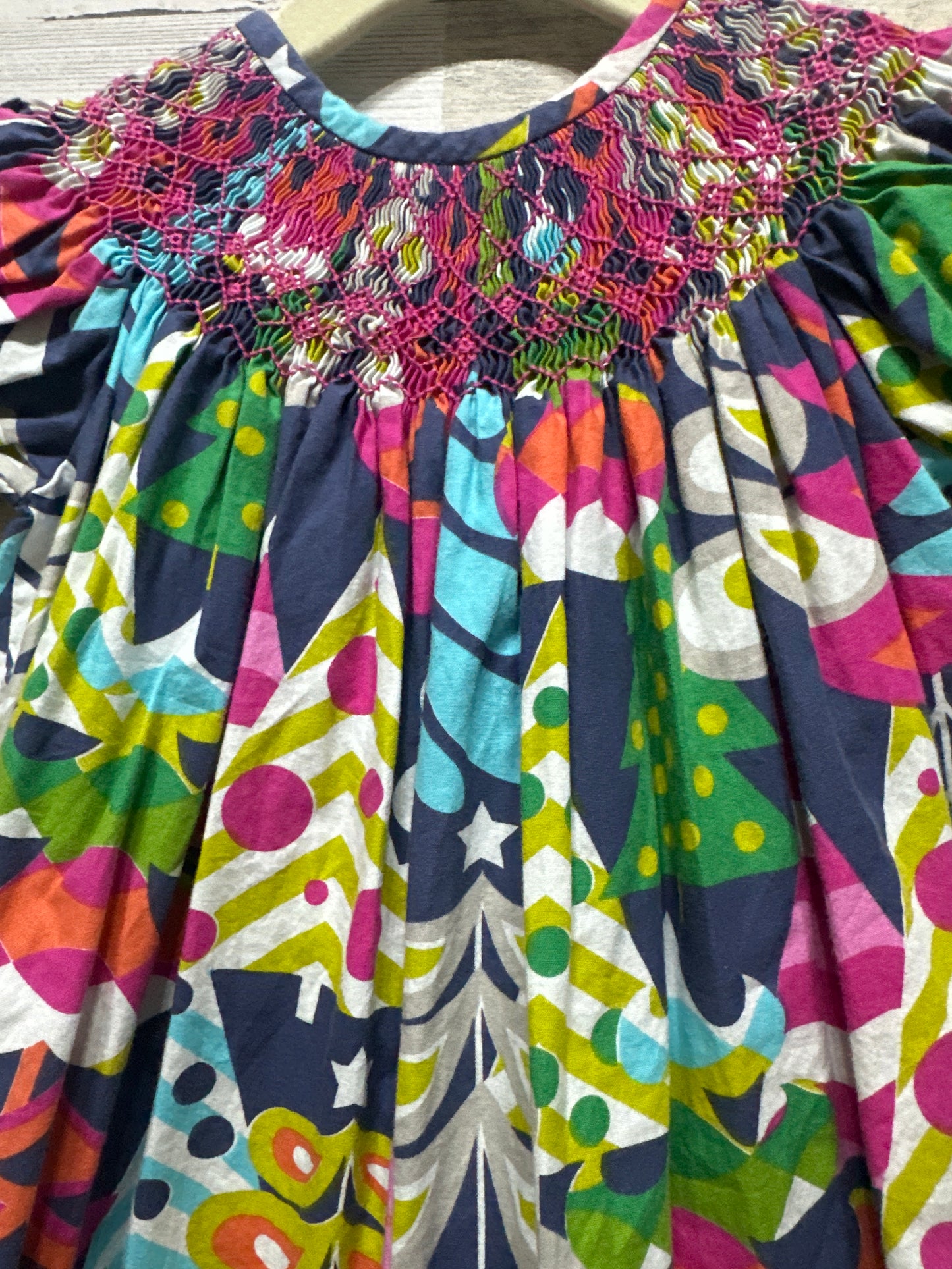 Girls Size 12m Castles & Crowns Smocked Tree Romper - Very Good Used Condition