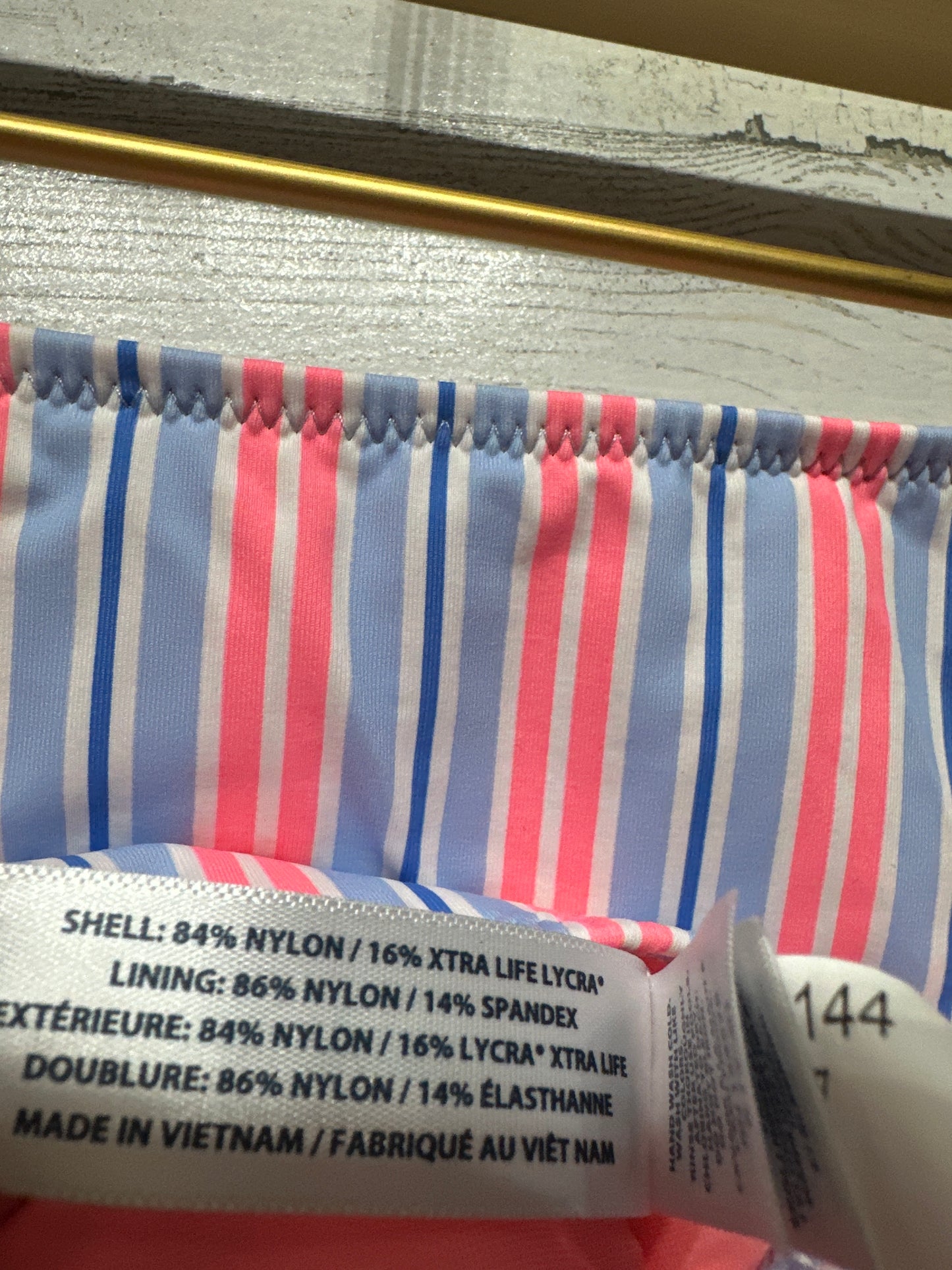 Girls Size Small (7/8) Vineyard Vines Two Piece Striped Swimsuit - Very Good Used Condition