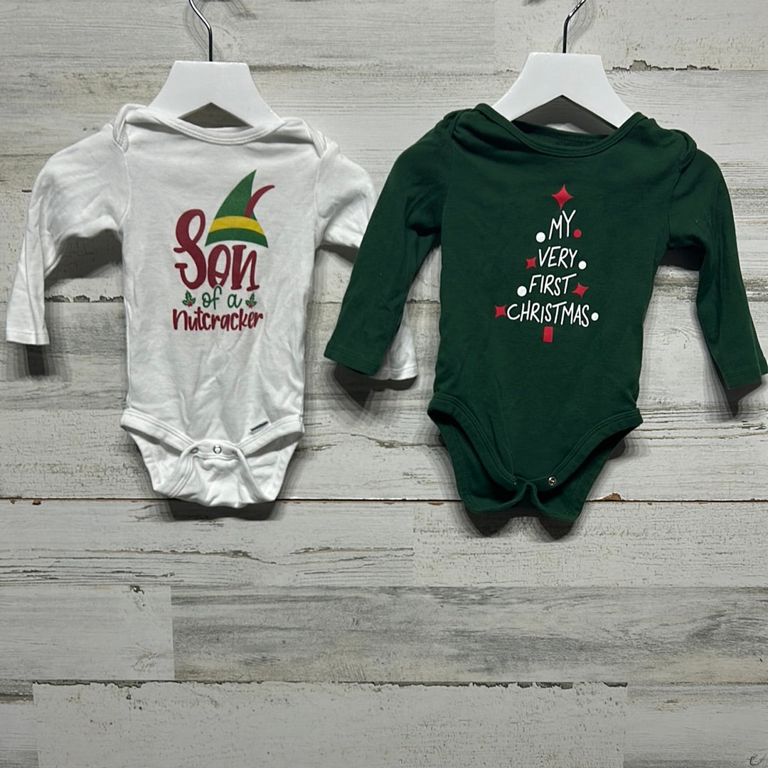 Boys Preowned Size 12m Gerber Holiday Lot - (2 pieces) Good Used Condition