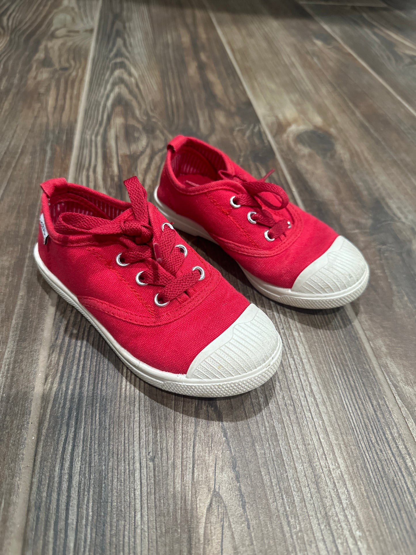 Boys Size 28 (11 toddler) Chus Red Tie Shoes- Good Used Condition