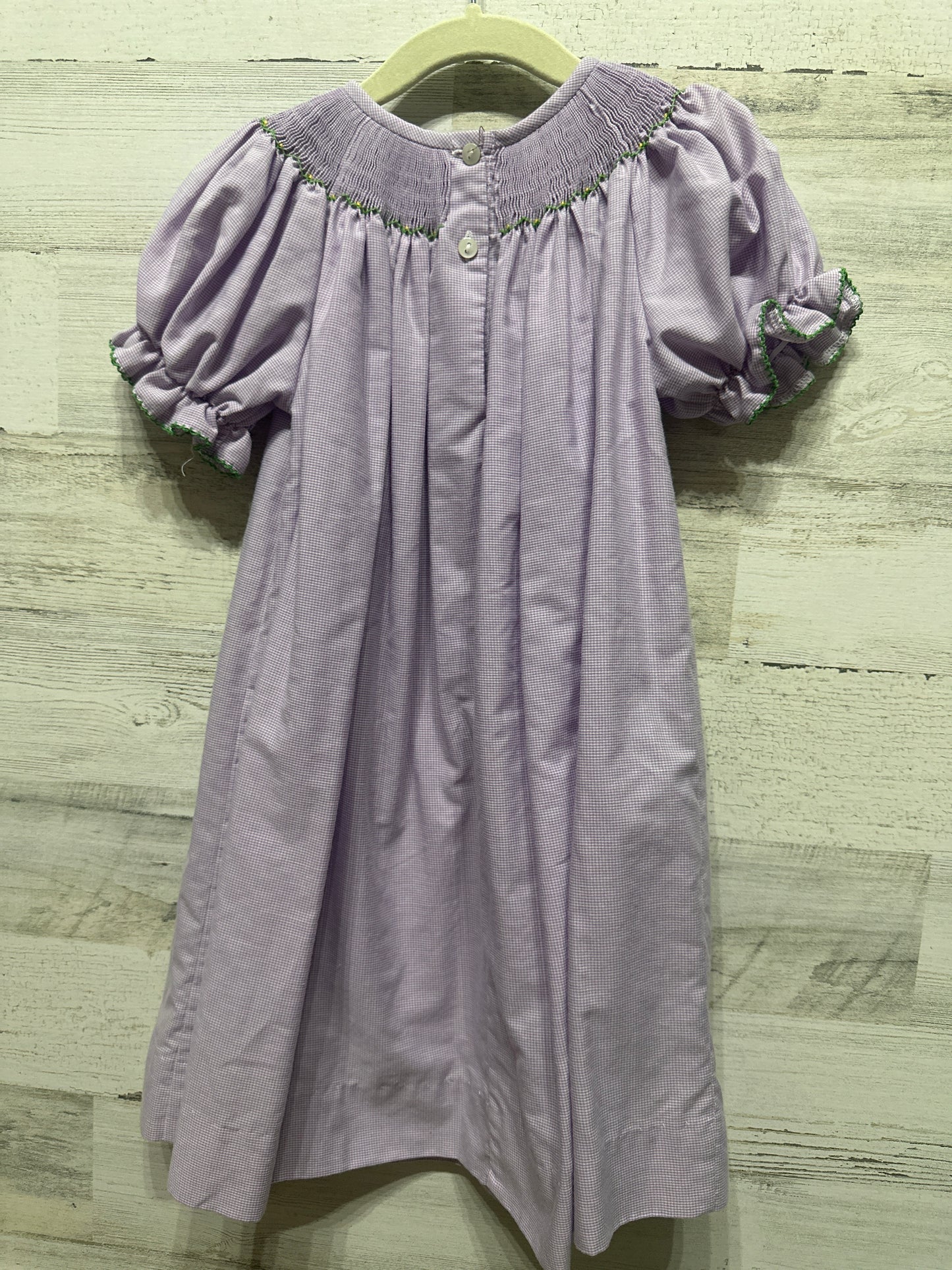 Girls Size 2t Southern Sunshine Smocked Mardi Gras Mask Dress - Very Good Used Condition