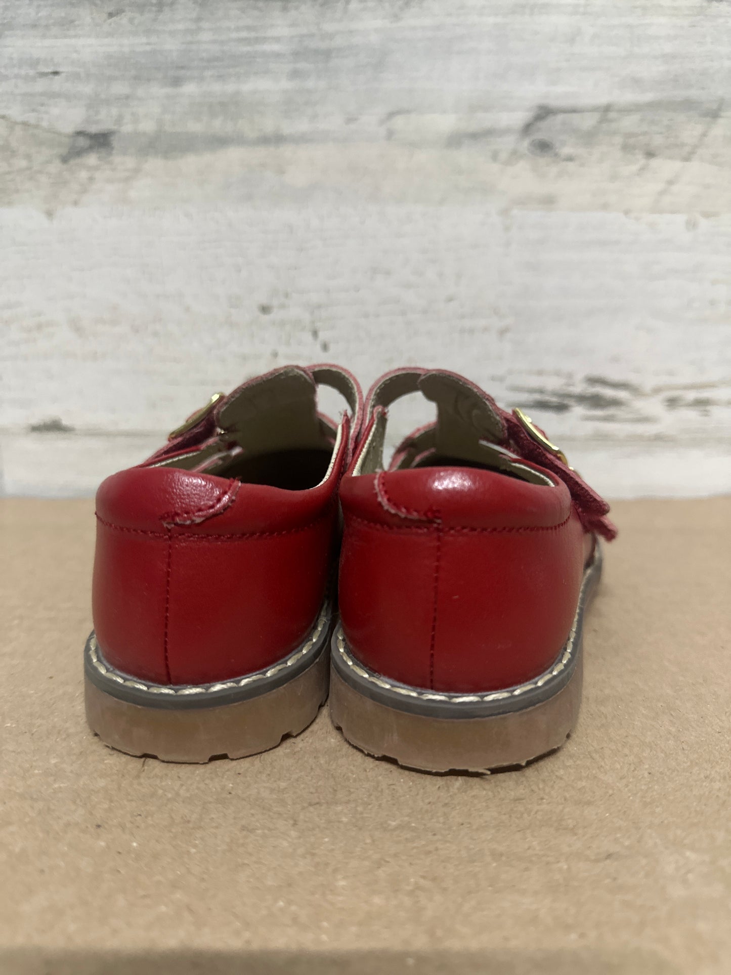 Size 10 Toddler L'Amour Girls Double T-Strap Buckled Leather Medallion Mary Jane - Very Good Used Condition