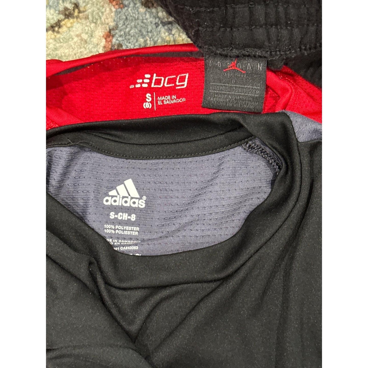 Adidas Jordan BCG Activewear Bundle Boys Size 8 Black Red Athletic Set *Flawed*