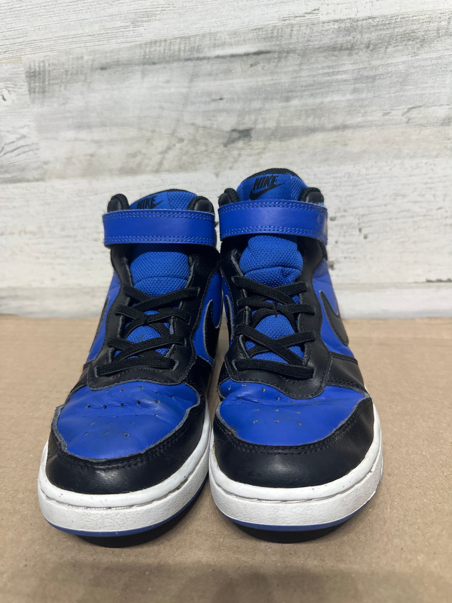 Size 3 (Youth) Nike Court Borough Mid Blue and Black Shoes - Good Used Condition*