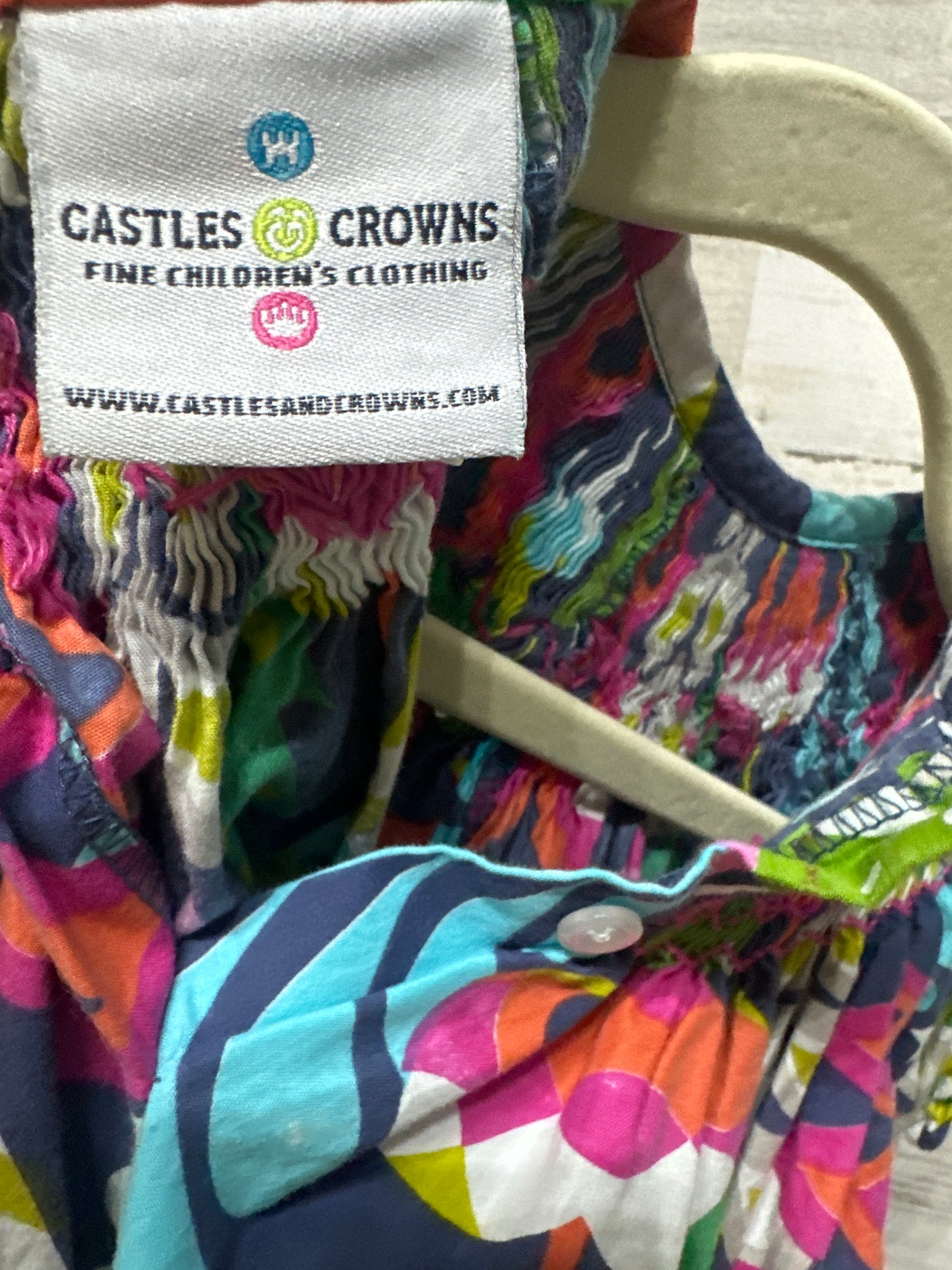 Girls Size 12m Castles & Crowns Smocked Tree Romper - Very Good Used Condition